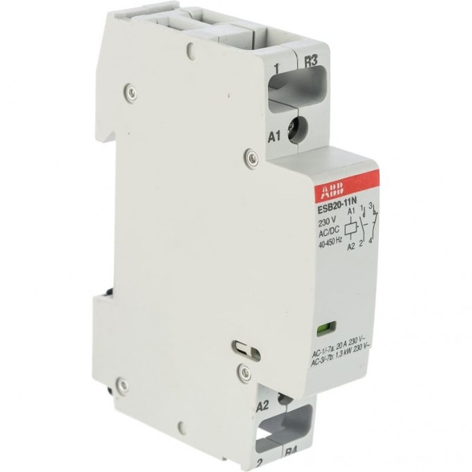 Контактор ABB ESB20-11N-06 модульный (20А АС-1 1НО+1НЗ) катушка 230В AC/DC 1SBE121111R0611