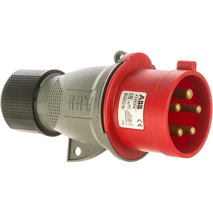 Вилка кабельная ABB EASY&SAFE 432EP6 32А 3P+N+E IP44 6ч 2CMA101995R1000