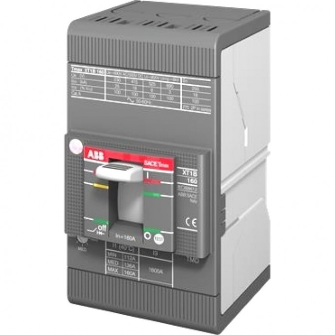 Выключатель автоматический ABB 3п XT1B 160 TMD 100-1000 3p F F 1SDA066807R1