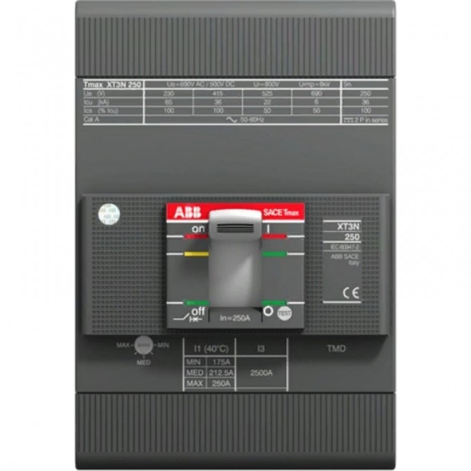 Выключатель автоматический ABB 3п XT3N 250 TMD 250-2500 3p F F 1SDA068059R1