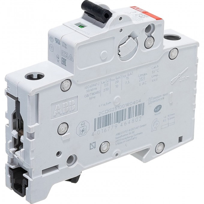 Выключатель автоматический модульный ABB S201 1п C 40А 6кА C40 2CDS251001R0404